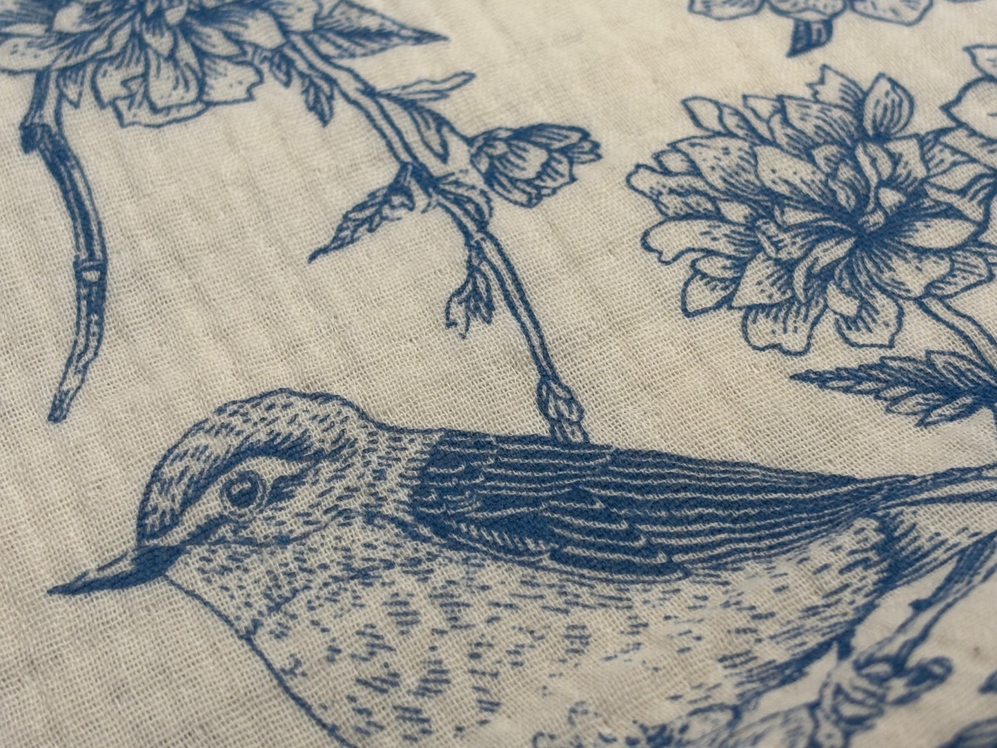 Musselin/Gauze Porzellan Blau