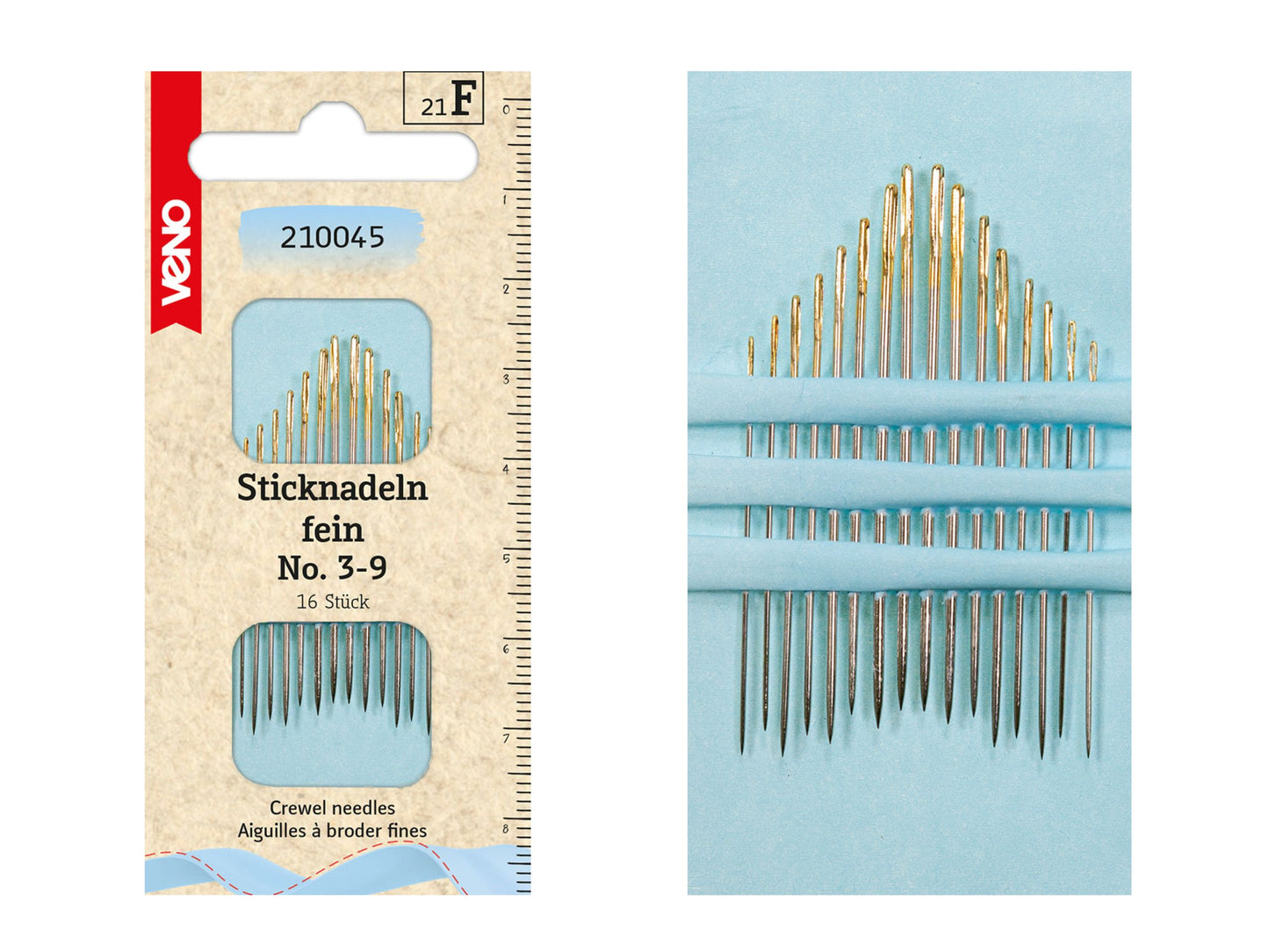 Crewels Feine Sticknadeln/Gobelinnadeln No. 3-9