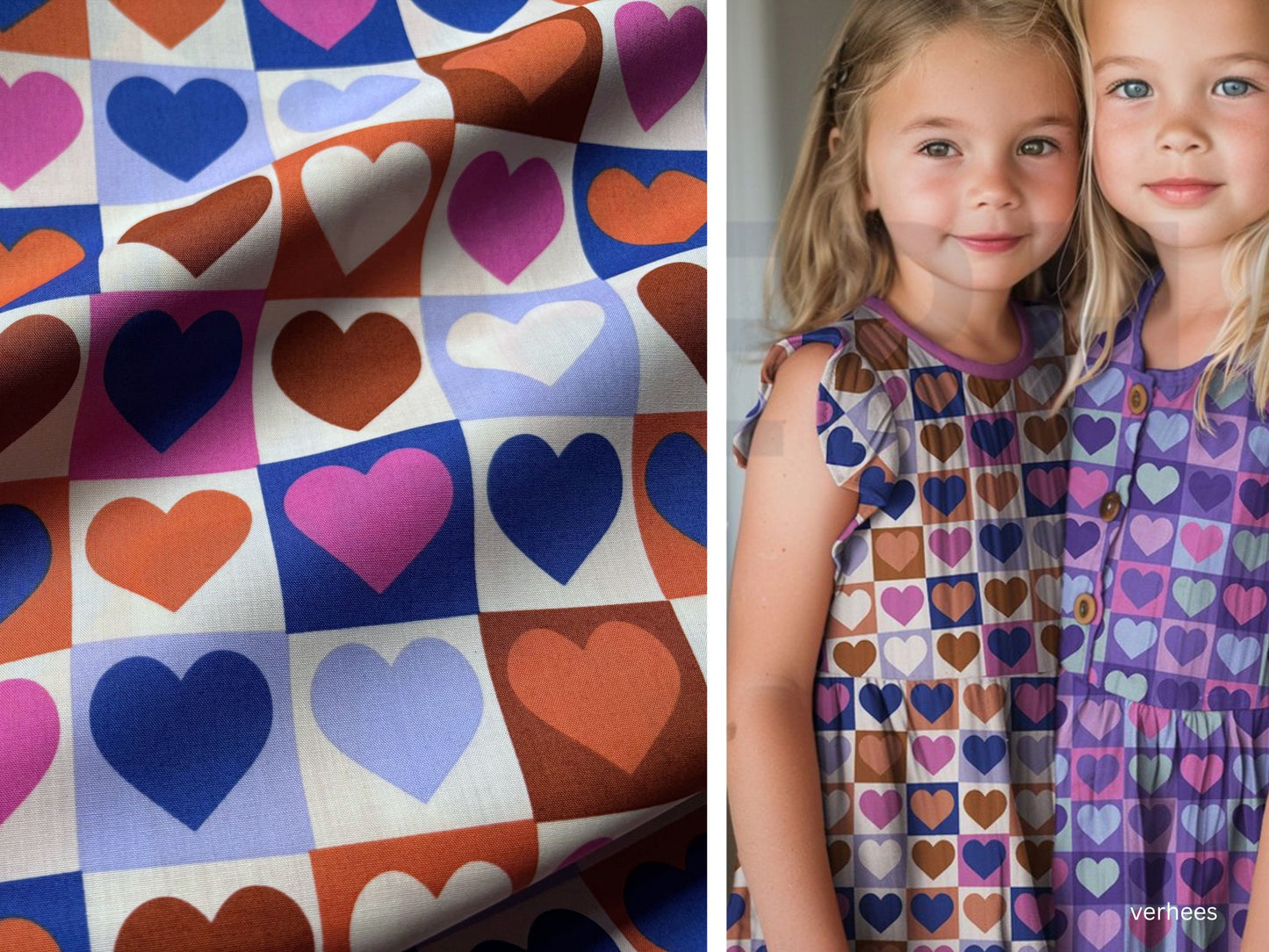 Baumwollstoff Herzen