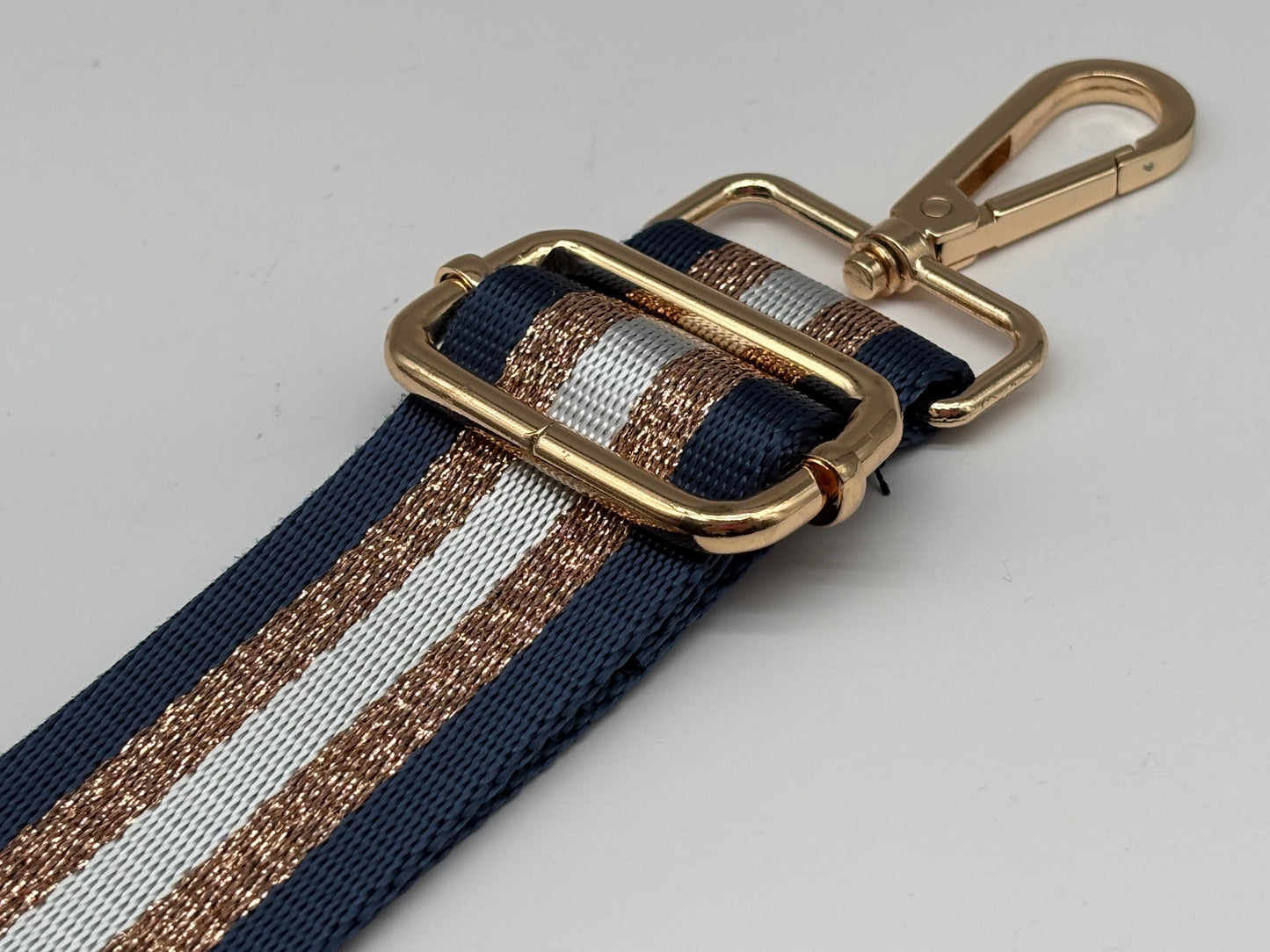 Tragegurtband Stripes Kupfer Blau