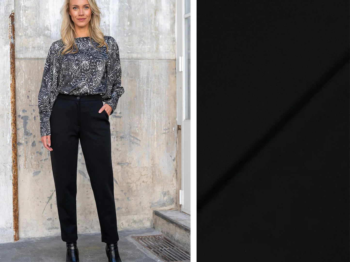 Romanit-Jersey Uni Schwarz