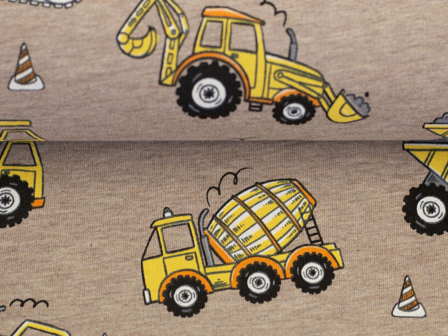Sweatshirtstoff Baustellenfahrzeuge
