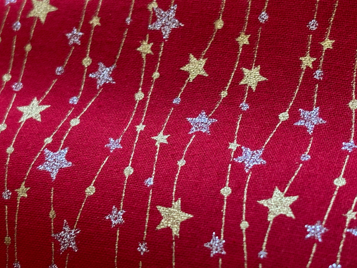 Weihnachtsstoff Sternenglitzerfäden