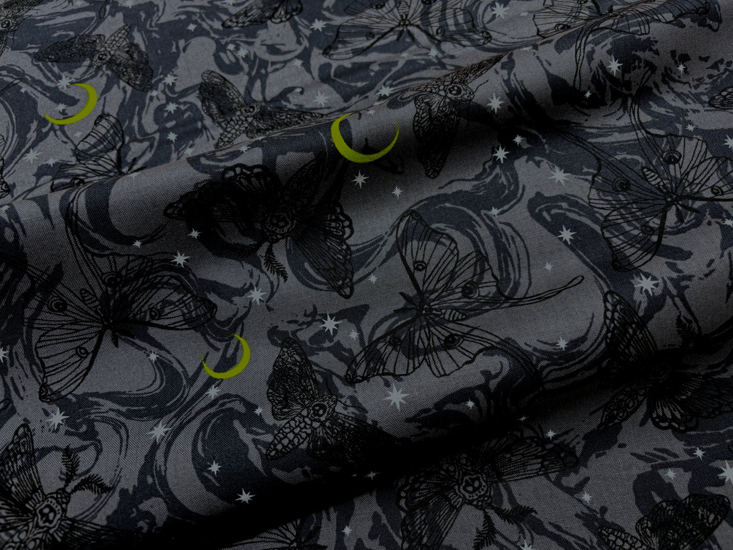 Baumwollstoff Motten und Halbmond