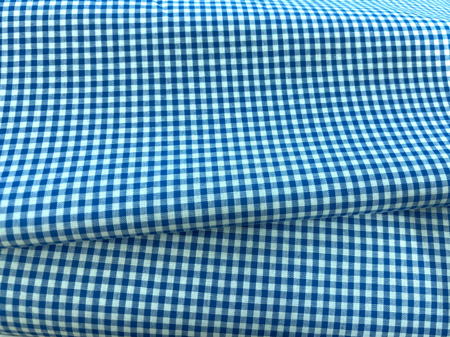 Baumwollstoff Vichy Karo Blau