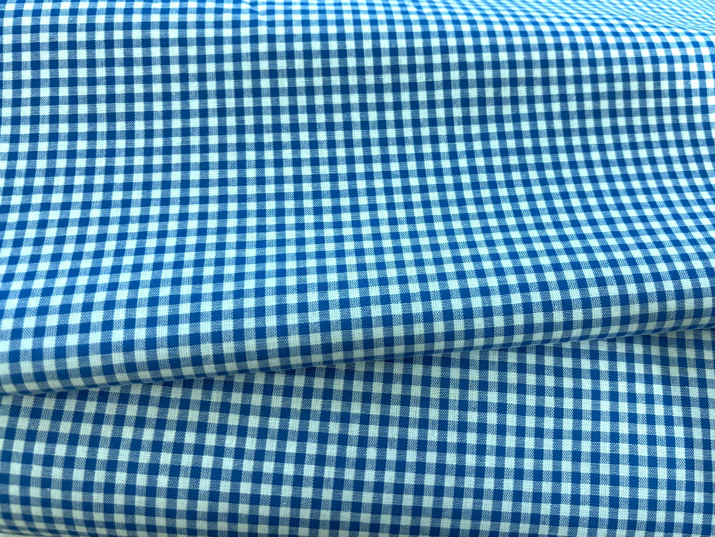 Baumwollstoff Vichy Karo Blau