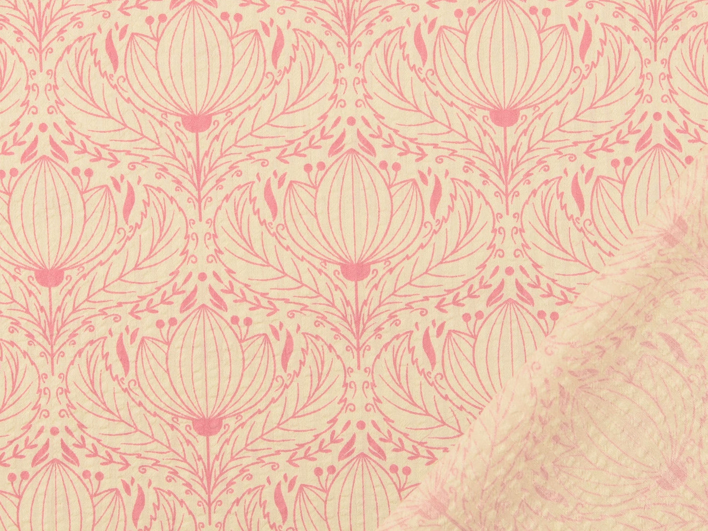 Seersucker Ornamente Rosa