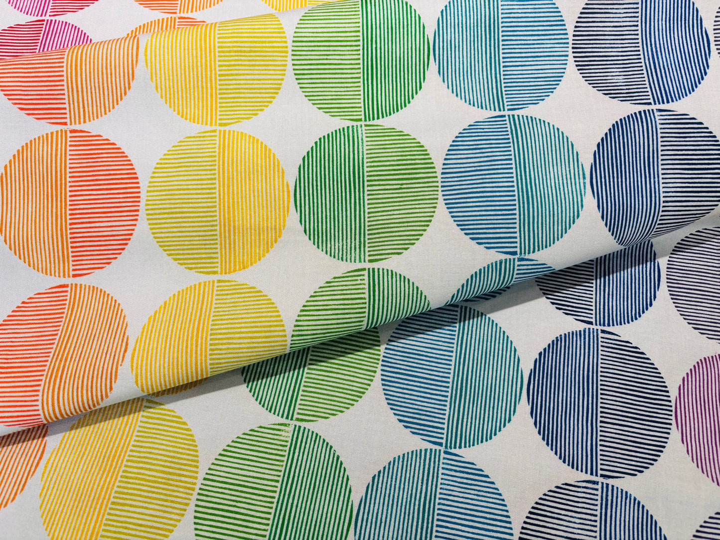 Baumwollstoff Gestreifte Punkte