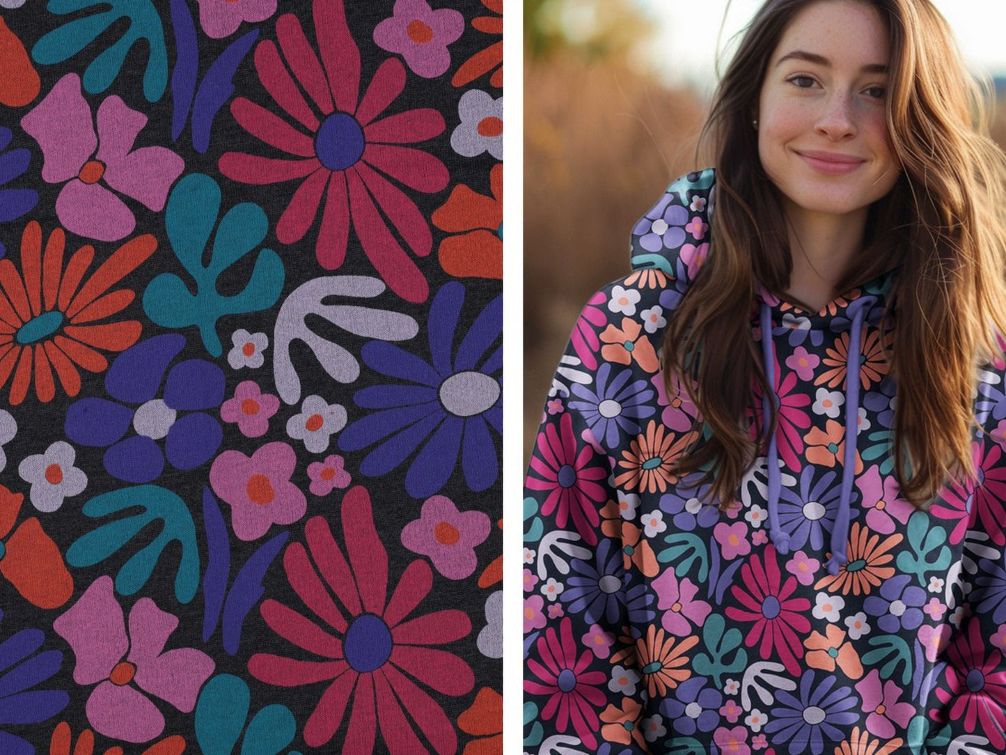 Sweat Bunte Blumen Melange