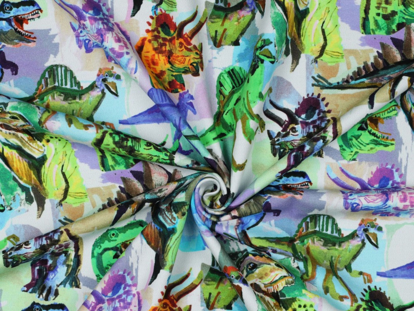 French Terry Bunte Dinosaurierwelt