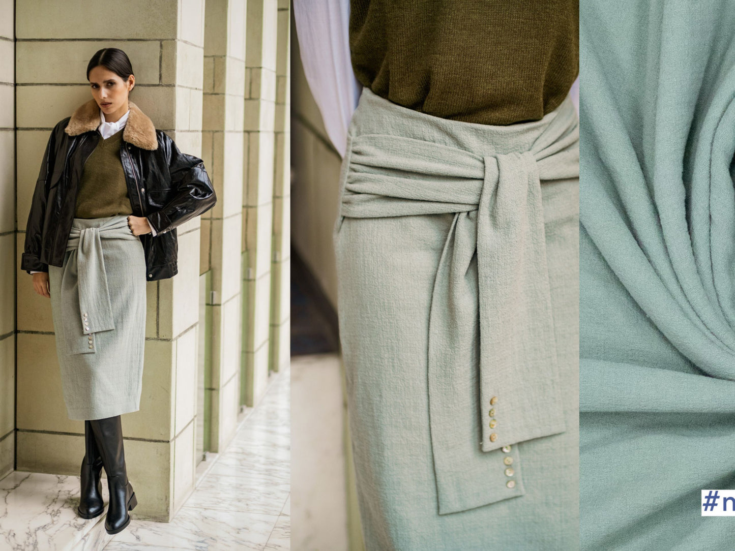 Gewebter Crepe Salbei