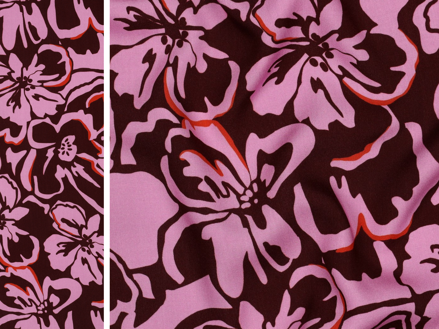 Viskose Lenzing™ EcoVero™ Flowers Himbeer