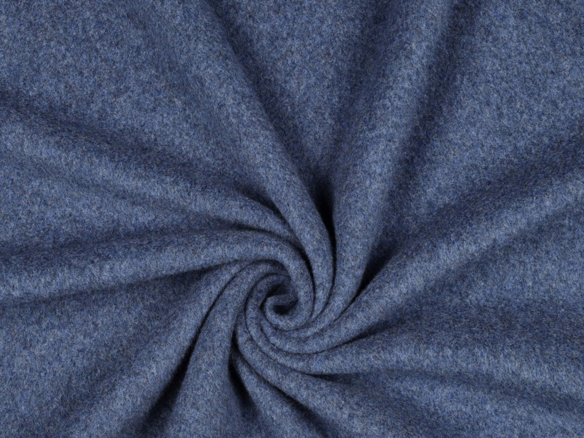 Bio-Baumwollfleece Jeansblau meliert 013