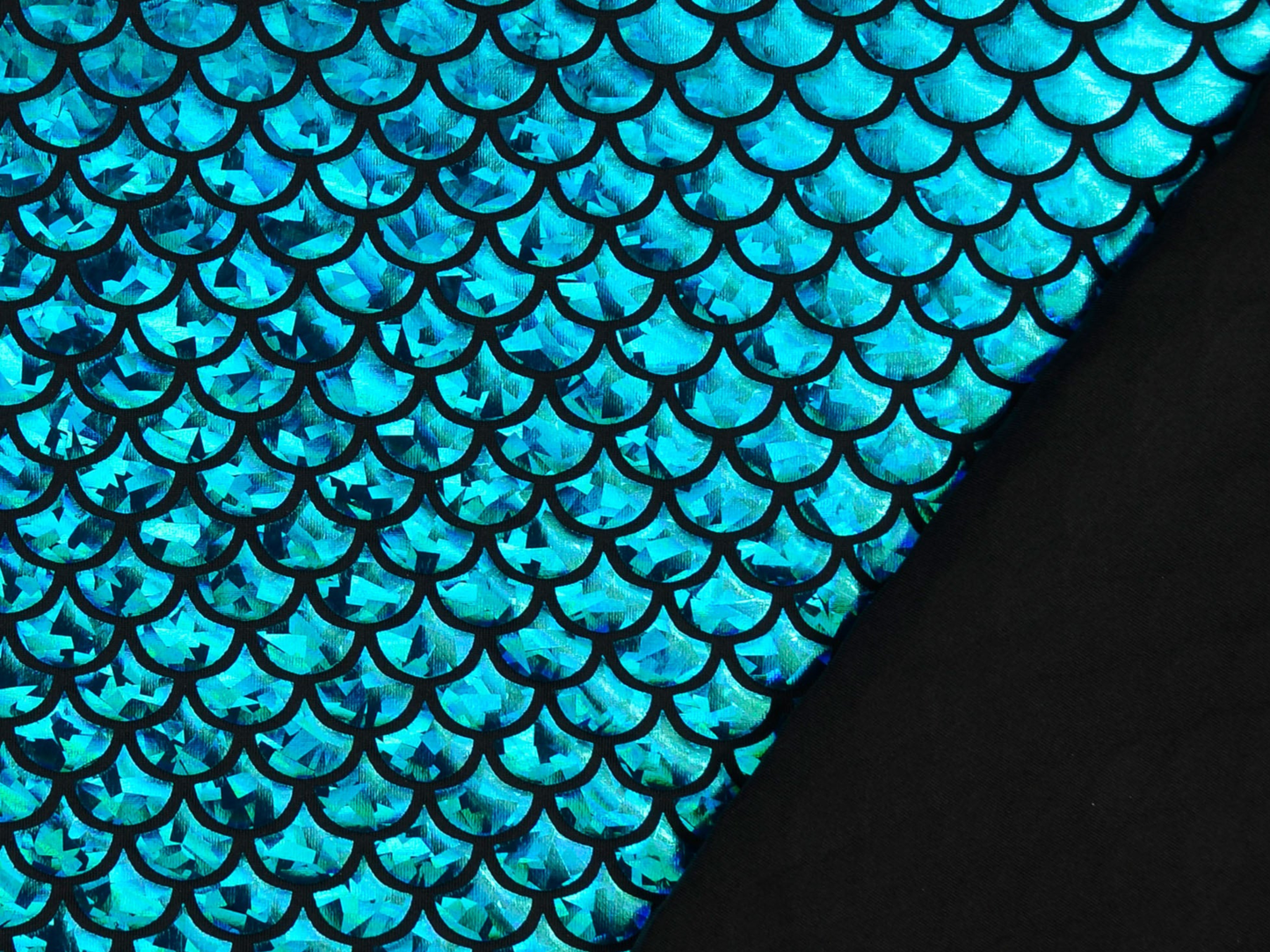 Dehnbarer Dekostoff Kleines Schuppenmuster Türkis