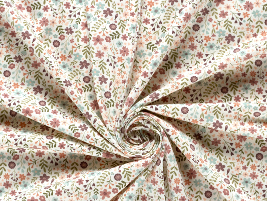 Jersey Blümchen-Romantik Pudertöne