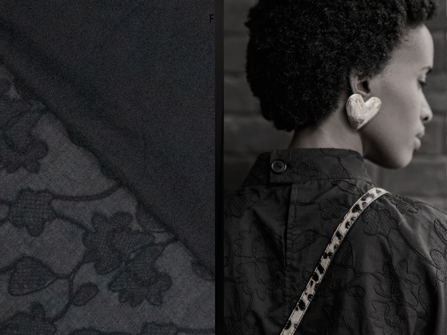 Baumwollstoff mit Stickerei Schwarz