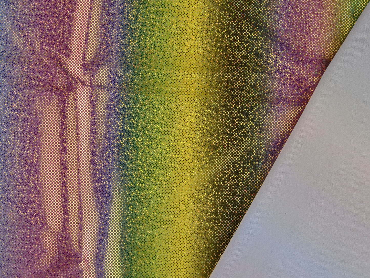 Dehnbarer Dekostoff Folienjersey Farbverlauf