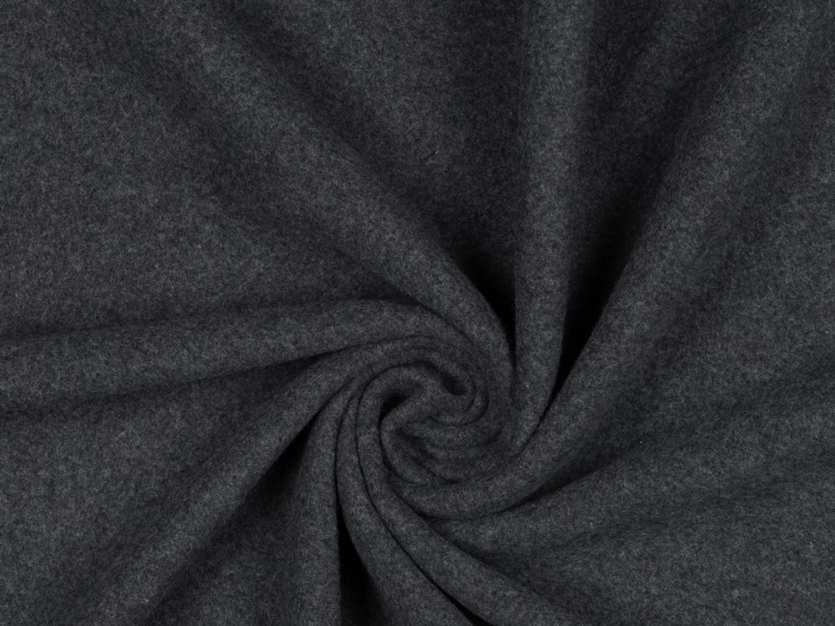 Bio-Baumwollfleece Dunkelgrau meliert 04