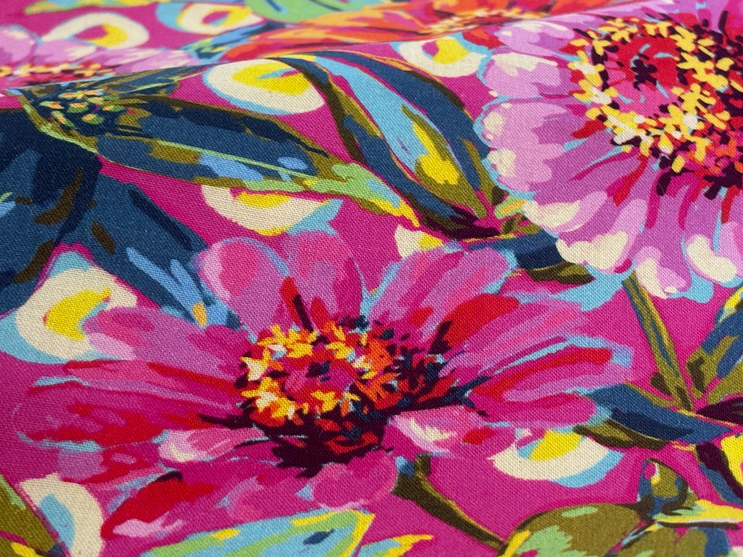 Baumwollstoff Festival Blumen Pink Odile Bailloeul