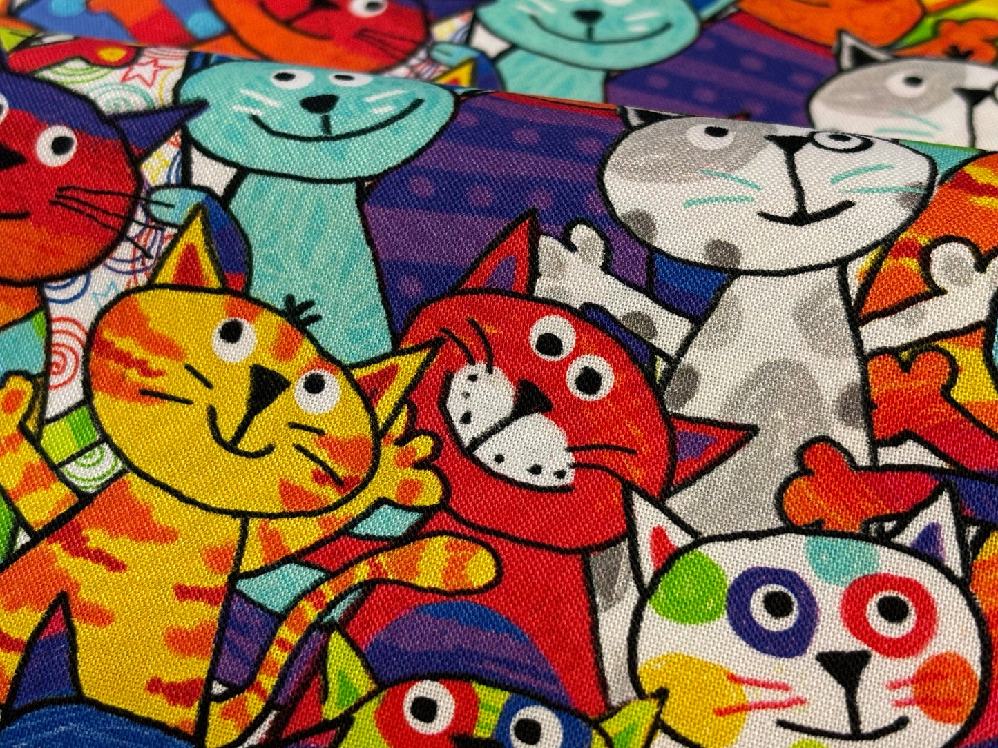 Kinderstoff Multi Gail Bunte Katzen