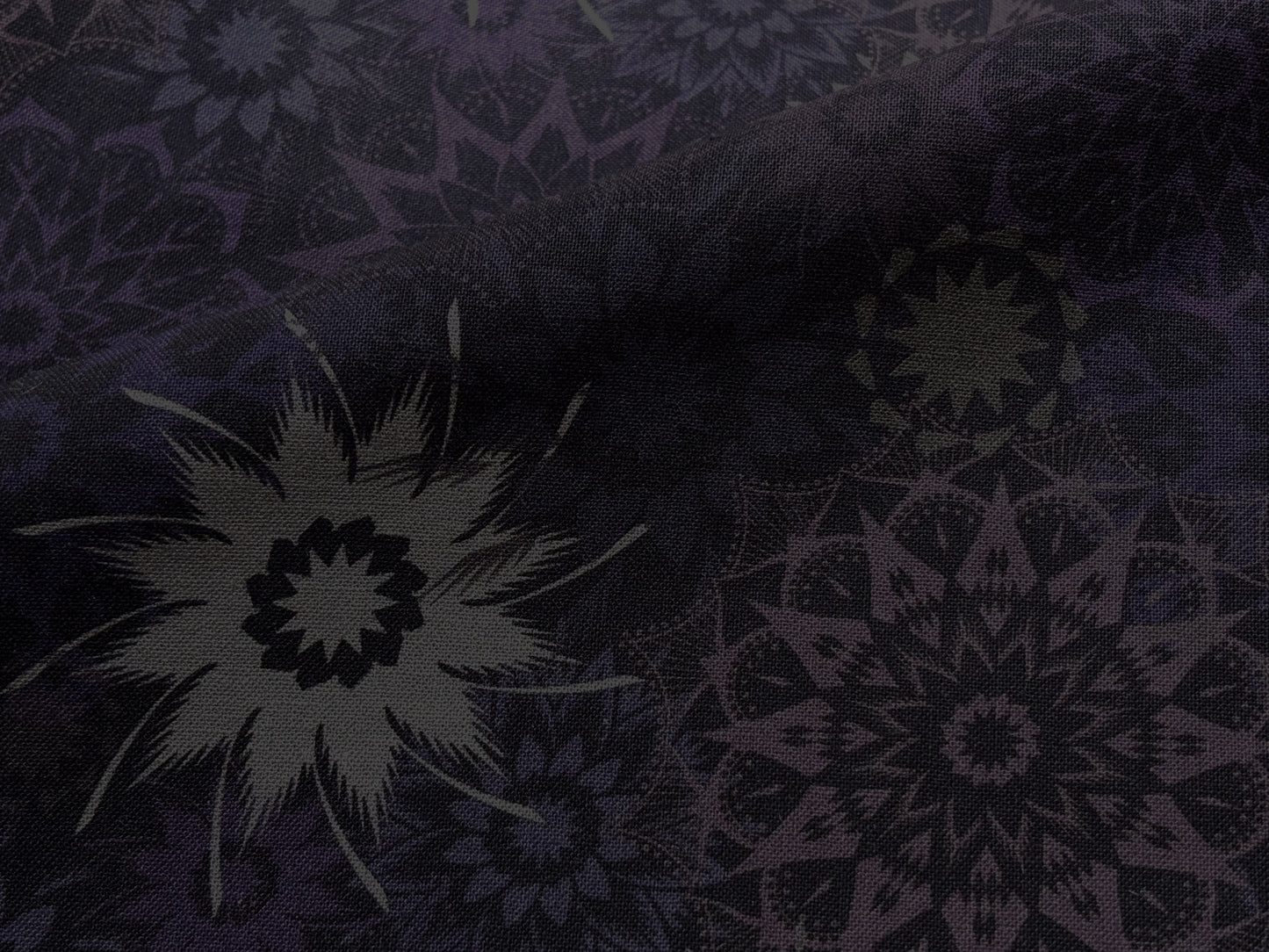 Baumwollstoff Spirale Musterkreise Amethyst