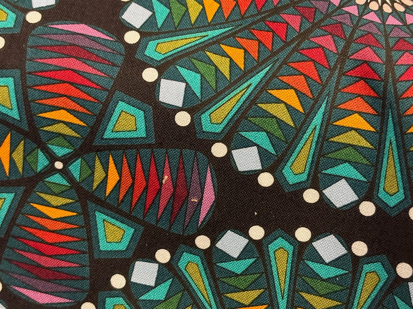 Baumwollstoff Bunte Rosette Stained Glass