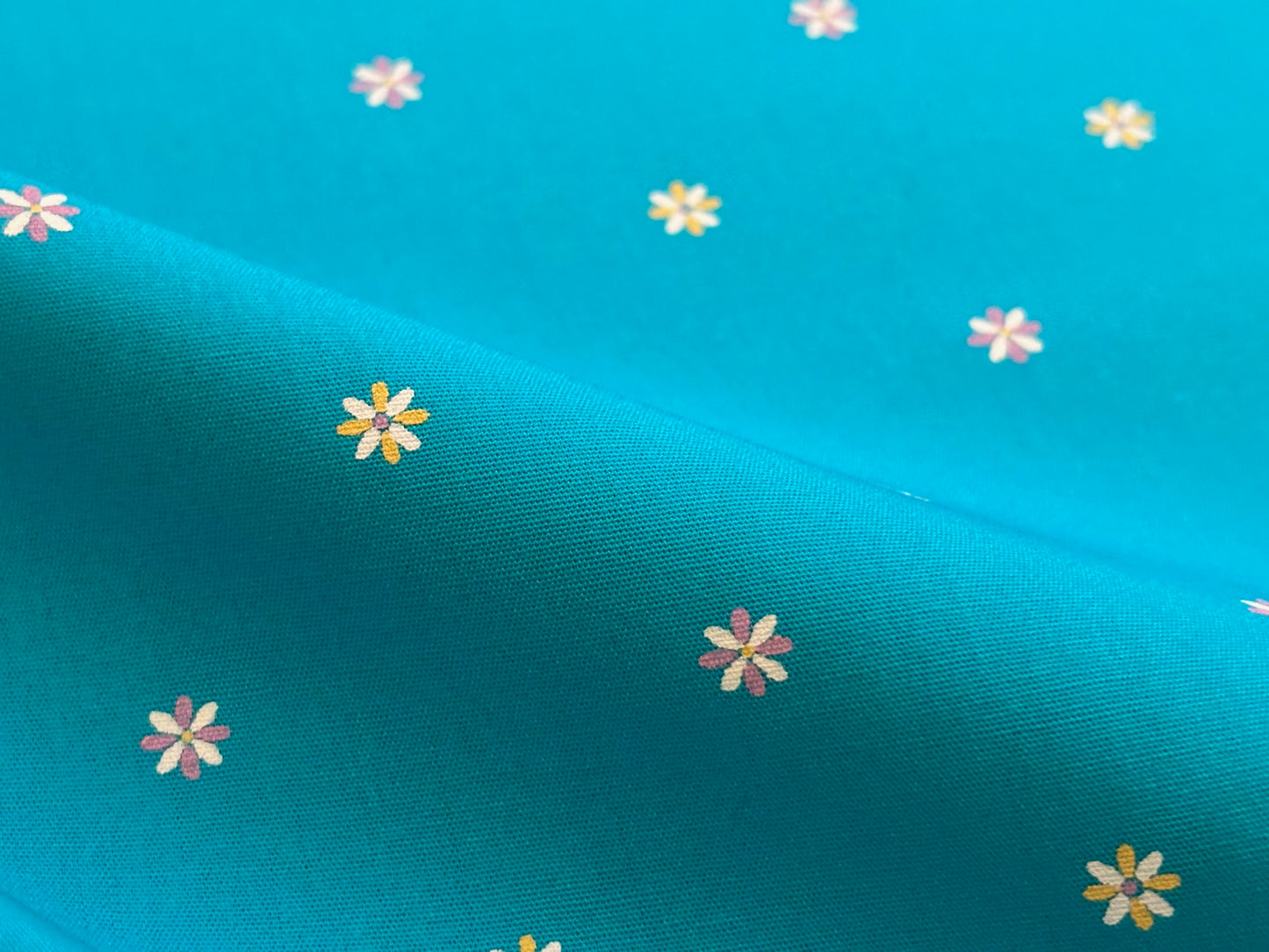 Baumwollstoff Needles Bloom Mini Blümchen Türkis