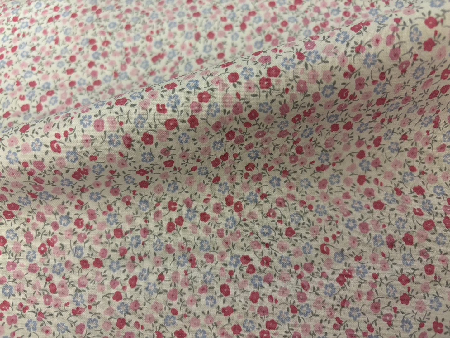 Baumwollstoff Mille Fleurs Rosa Blümchen
