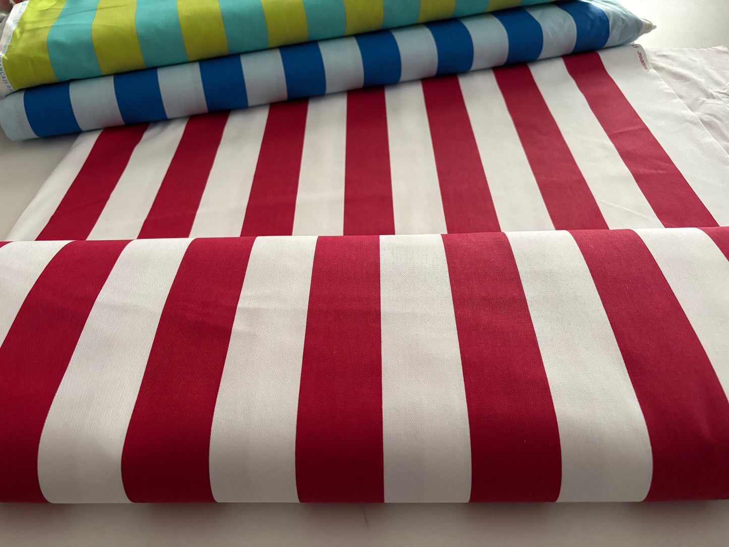 Canvas Blockstreifen Rot/Weiß