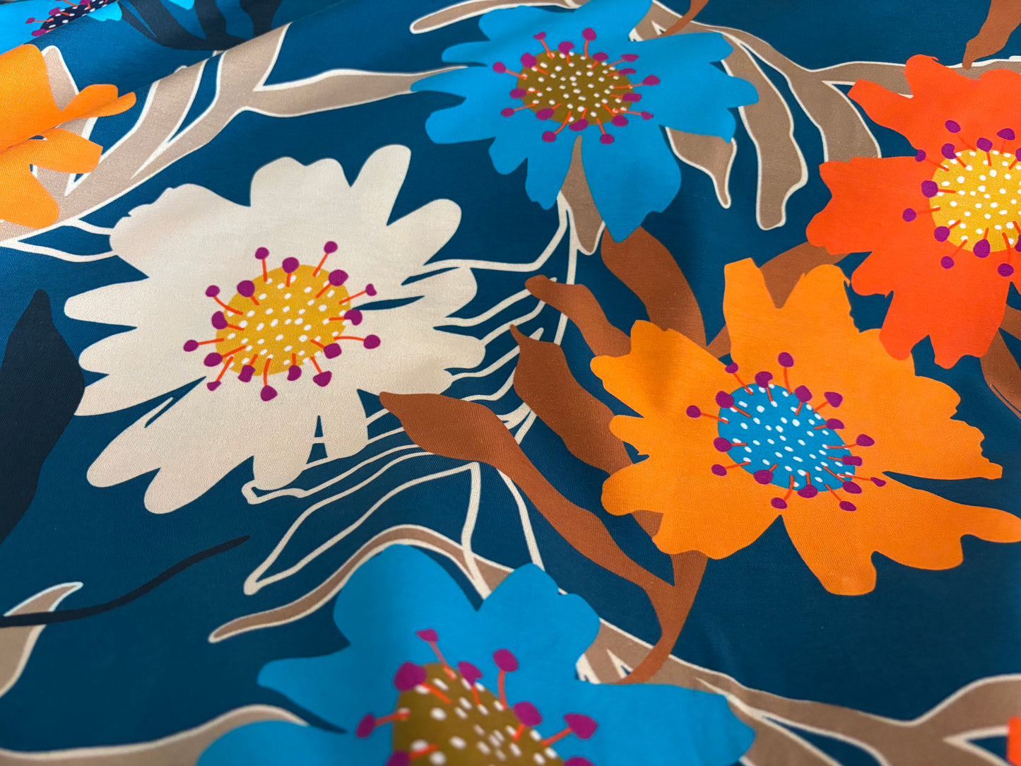 Jersey MEGA Blumen Petrol Avalana