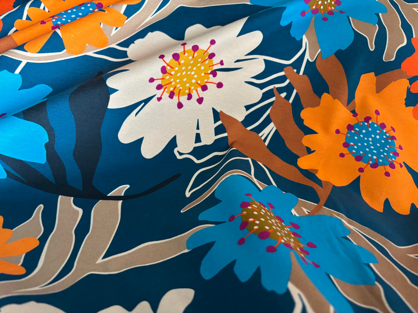 Jersey MEGA Blumen Petrol Avalana