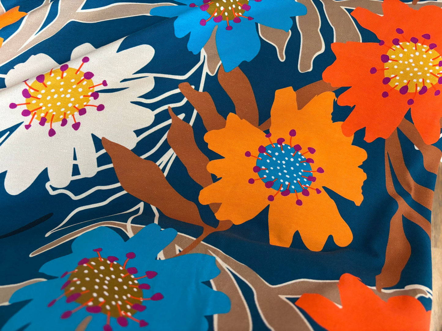 Jersey MEGA Blumen Petrol Avalana