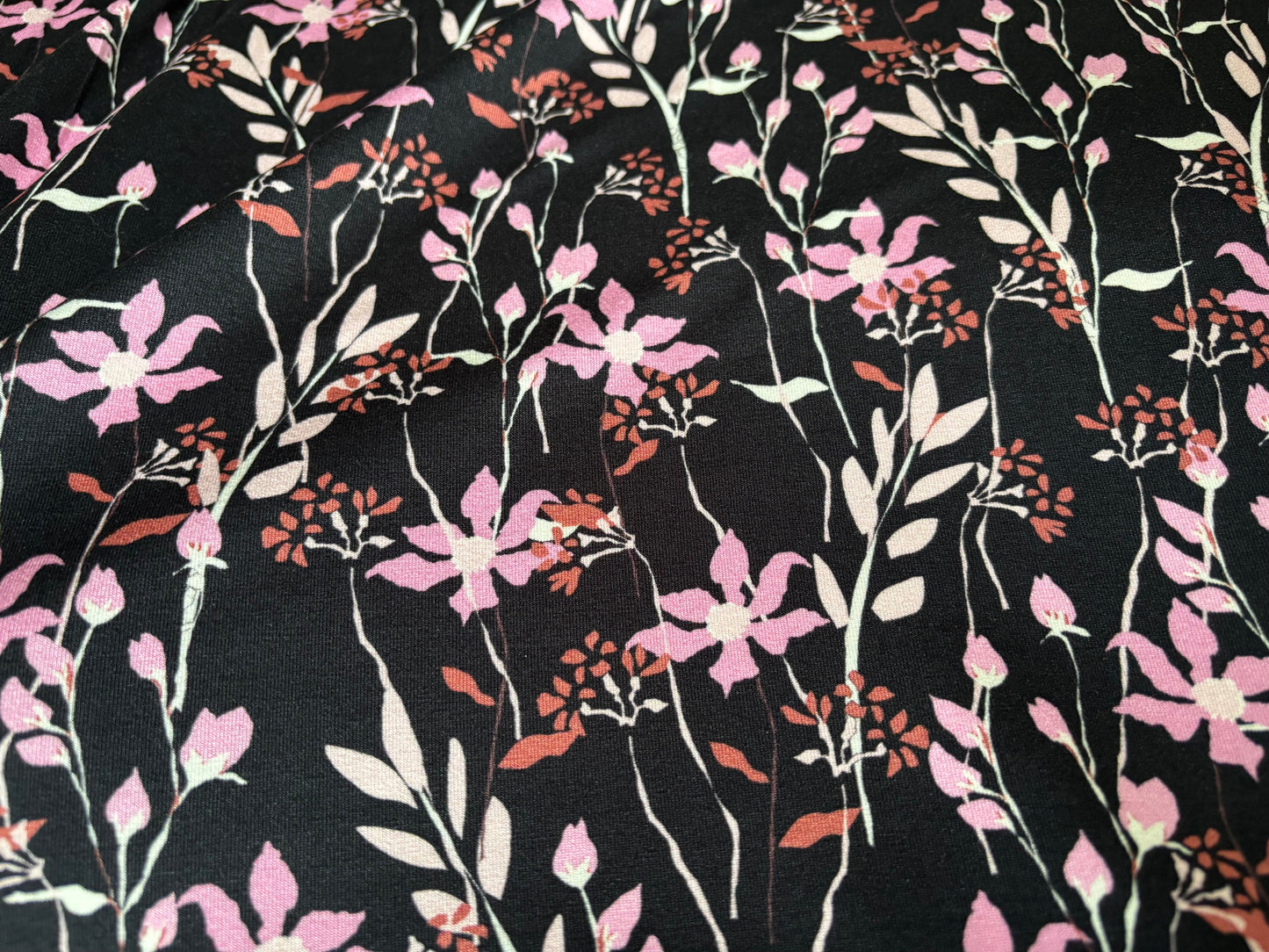 Viskose-Jersey Rosa Wiesenblumen Avalana