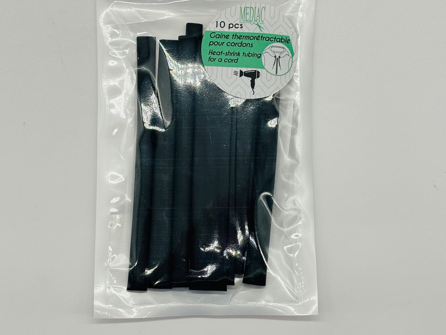 Schrumpfschlauch Schwarz für Kordelenden