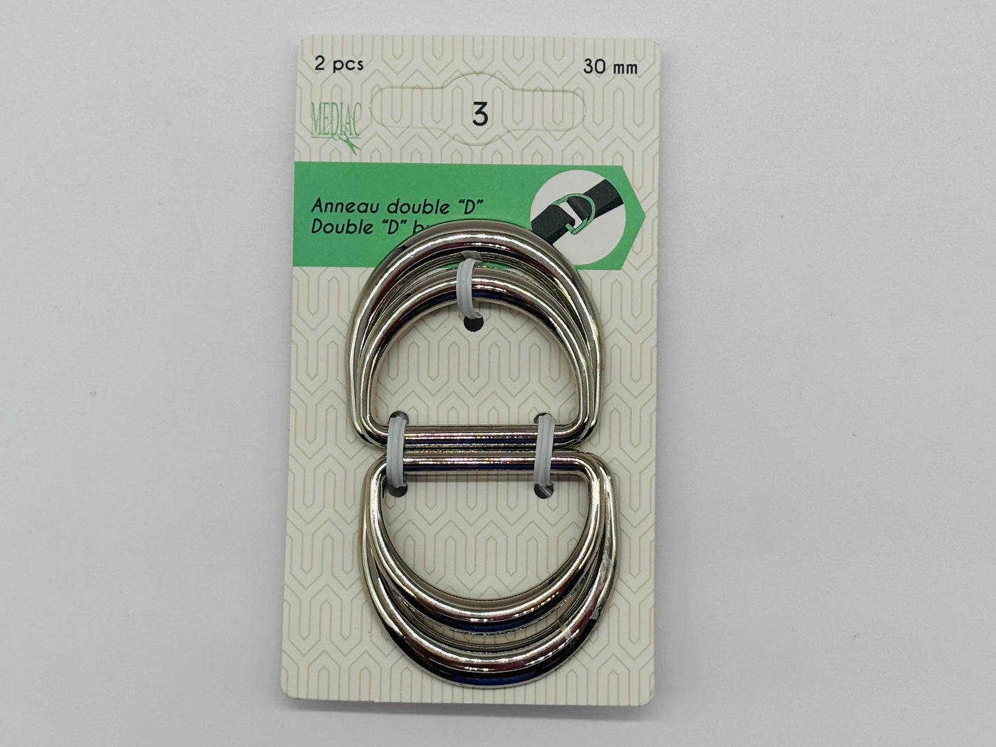 Doppel D-Ring-Verschluss 30 mm Metall Silber