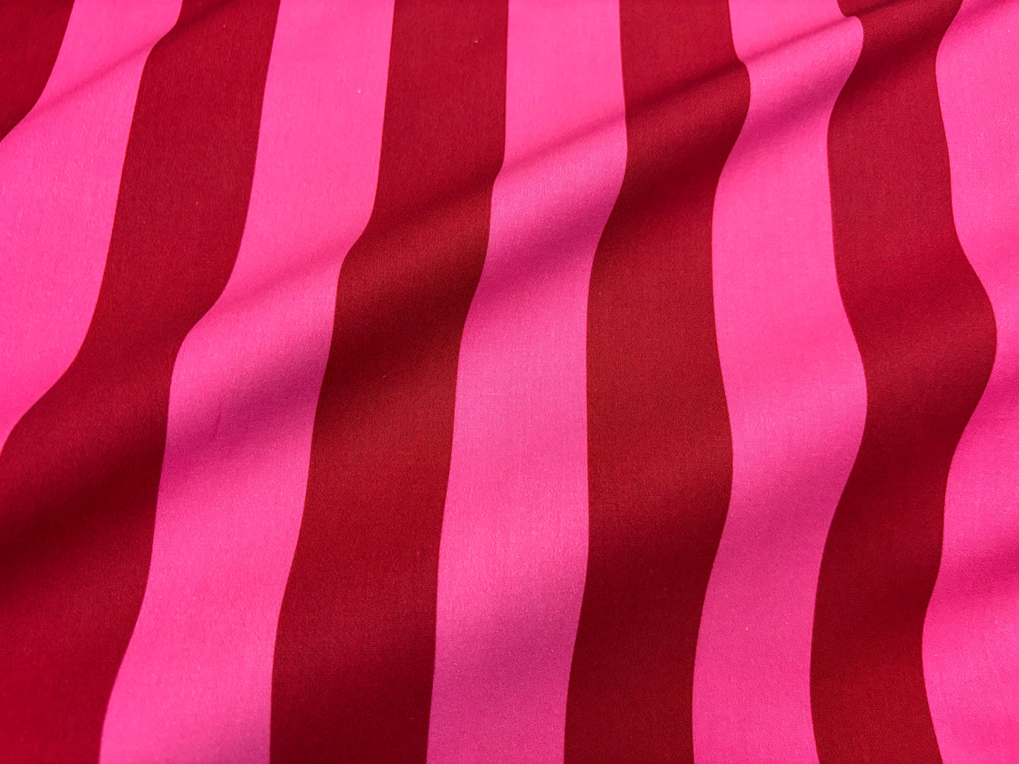 Baumwollstoff Schmale Blockstreifen Pink/Dunkelrot