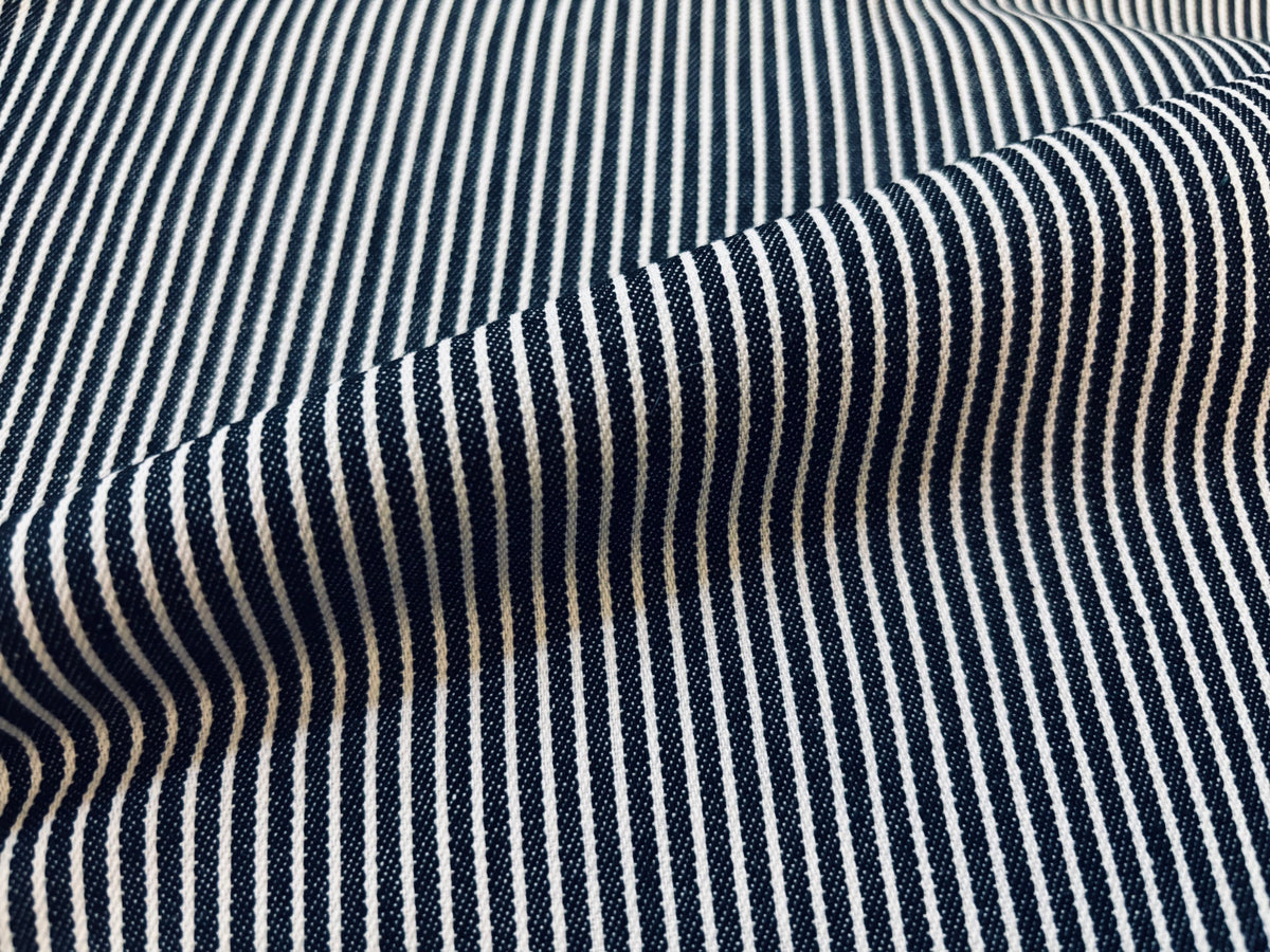Jeansstoff Schwarz Weiß gestreift