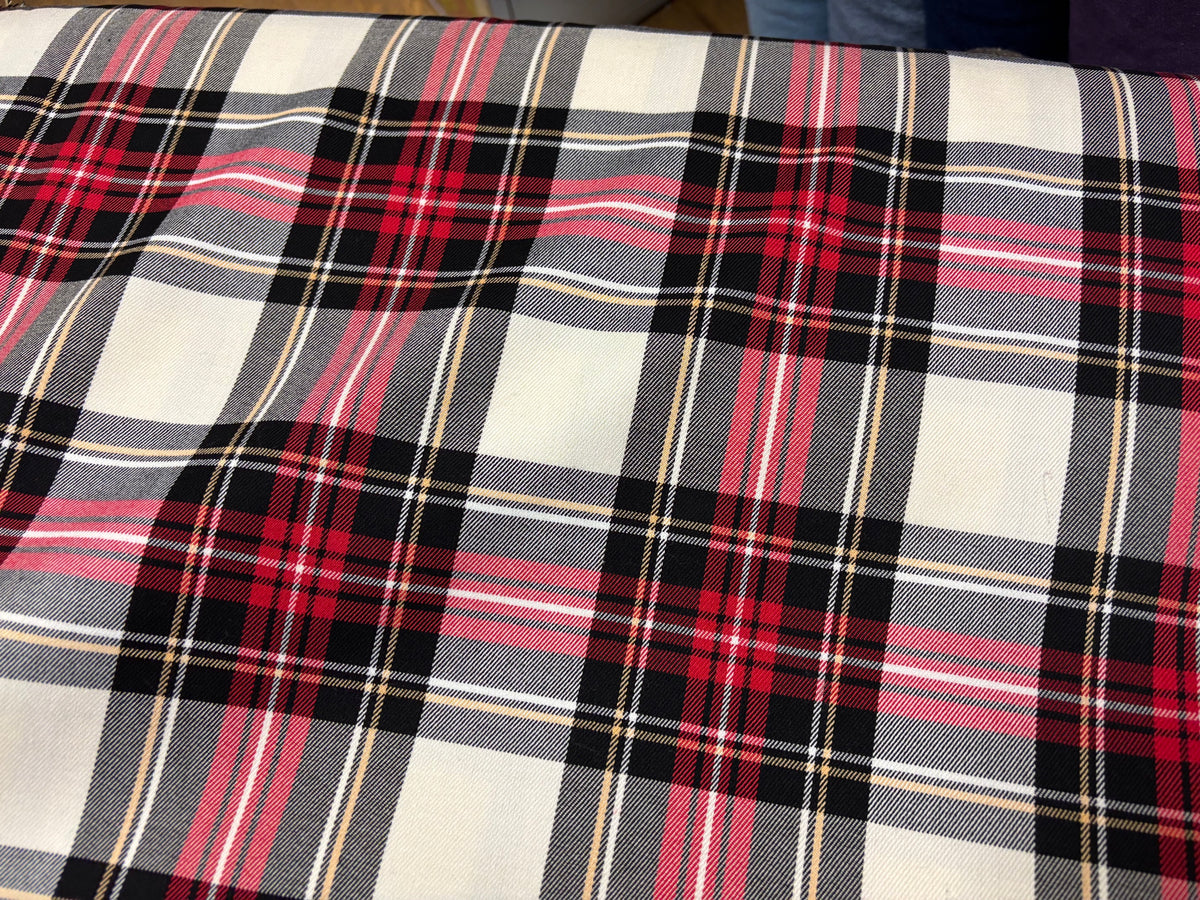 Tartan Schottenkaro Rot/Weiß/Schwarz