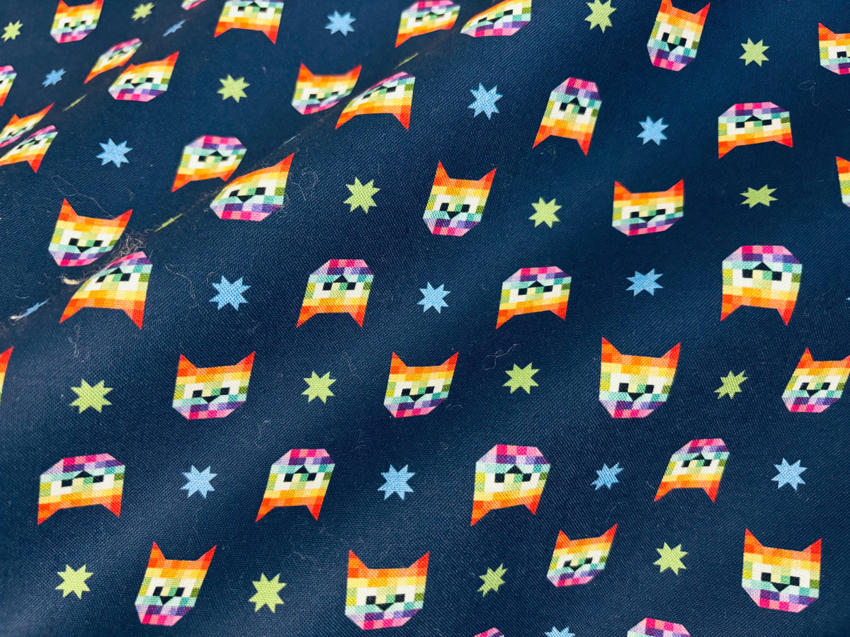 Baumwollstoff Pixel-Katze Dear Stella