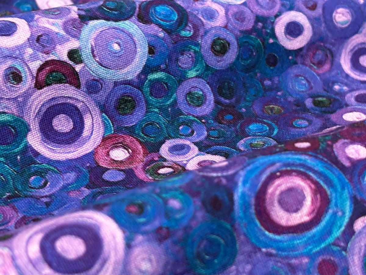 Baumwollstoff Kringel Violett