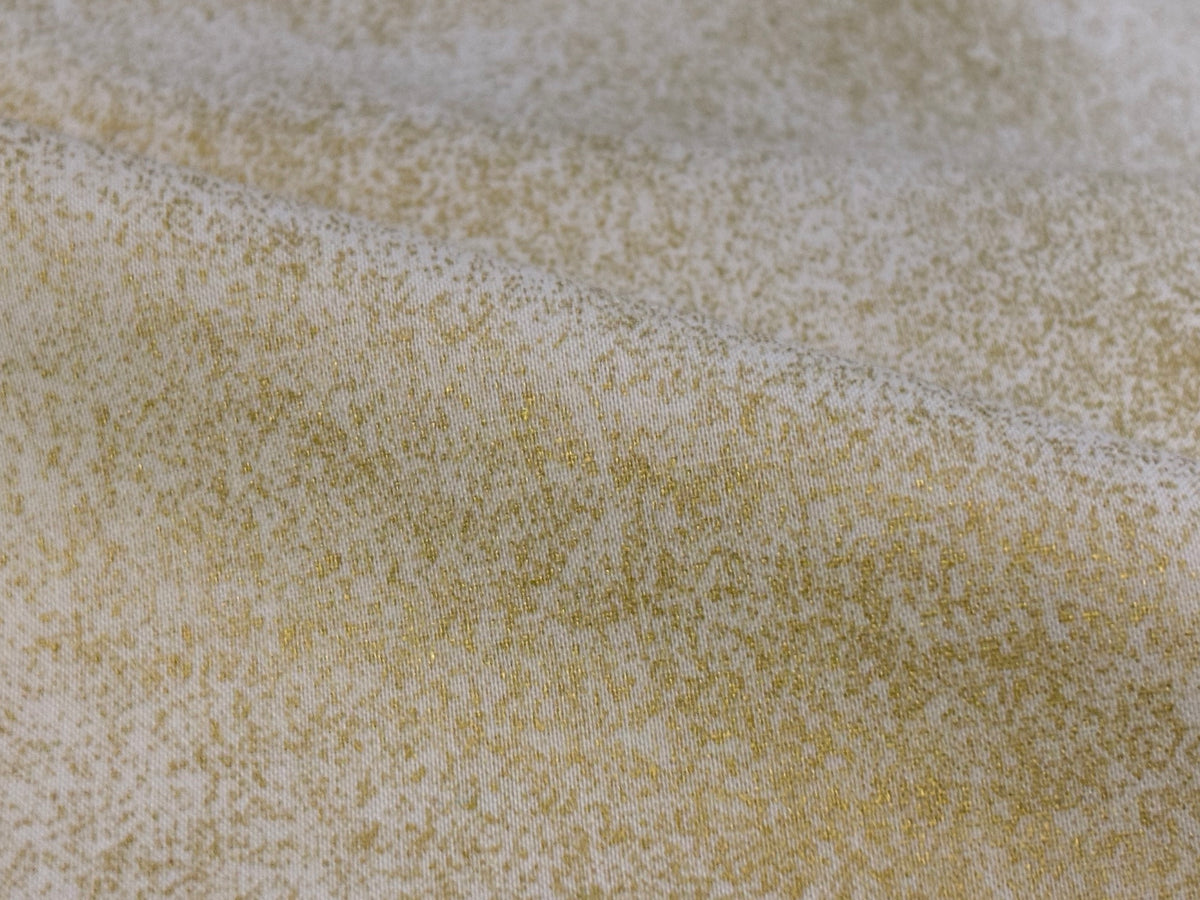 Baumwollstoff Gold Glitzerstaub Naturweiß