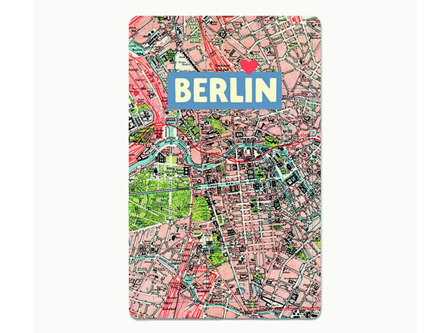 Postkarte Lunacard Berlin Straßennetz