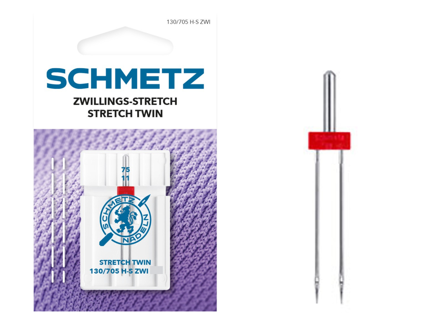 SCHMETZ Zwillings-Nähmaschinennadel Stretch 4,0/75