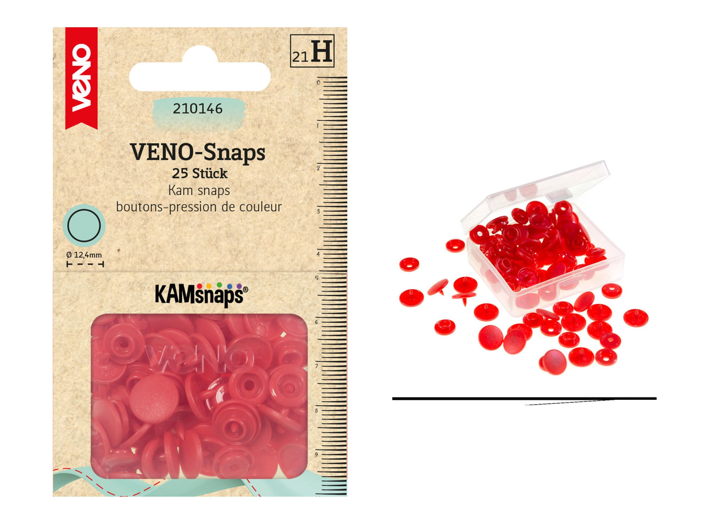 VENO-Snaps Druckknöpfe Rot
