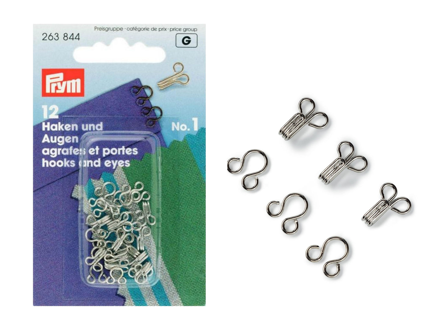 Prym Federhaken und Augen Größe 1