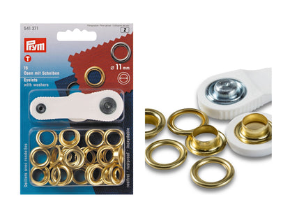 Prym Ösen und Scheiben 11 mm Gold