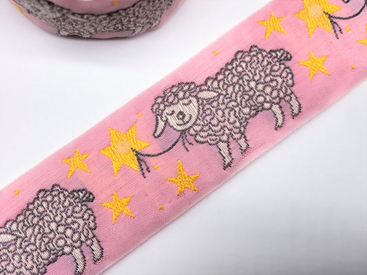 Webband Schäfchen Rosa