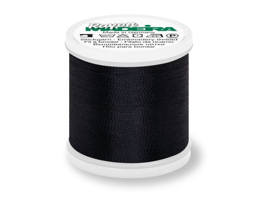 Madeira Rayon Stickgarn Schwarz 1000