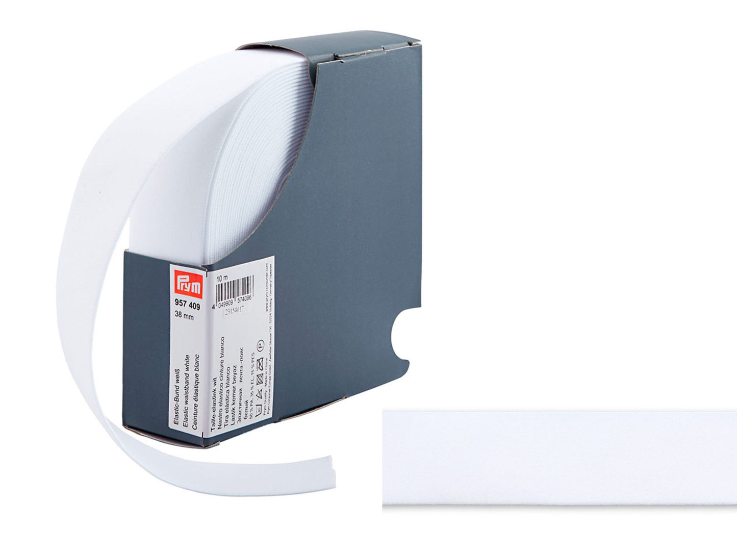 Prym Gummiband Weich 38 mm Weiß