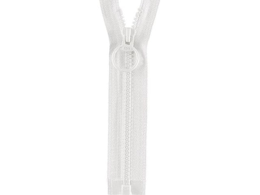 Reißverschluss Opti 25 cm Weiß teilbar Ring P40 009
